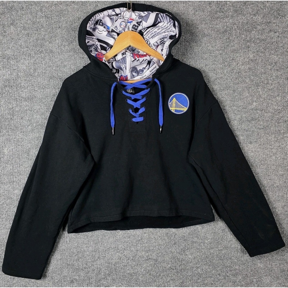 FISLL Golden State Warriors Cropped Hoodie XXL NBA Comic Print Lace‎ Up Rare